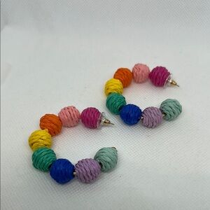 Colorful Beaded Hoop Earrings H25